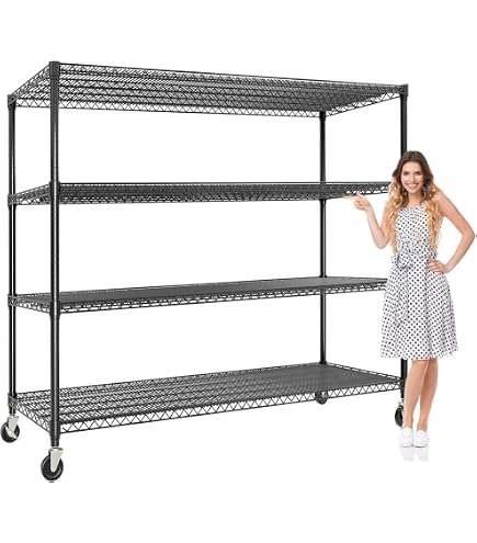 ExploreHorizon 4-Tier Metal Storage Shelving Unit, 2640 Lbs Load